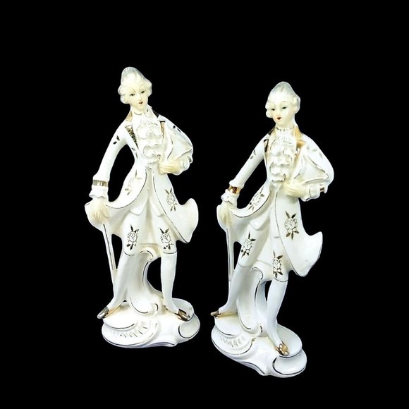 Figurine Victorian Male Porcelain Gold Details Handpainted Tilso Japan 8.5"H - Picture 10 of 10